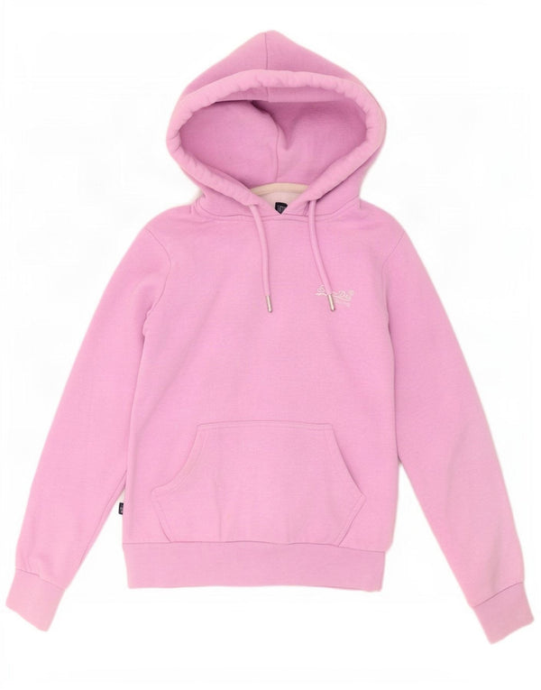 Damski sweter z kapturem Superdry UK 6 XS, różowy, bawełniany