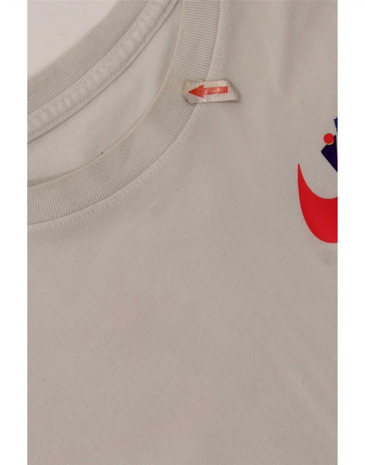 Męska koszulka Nike Dri Fit z grafiką, średnia biała bawełna