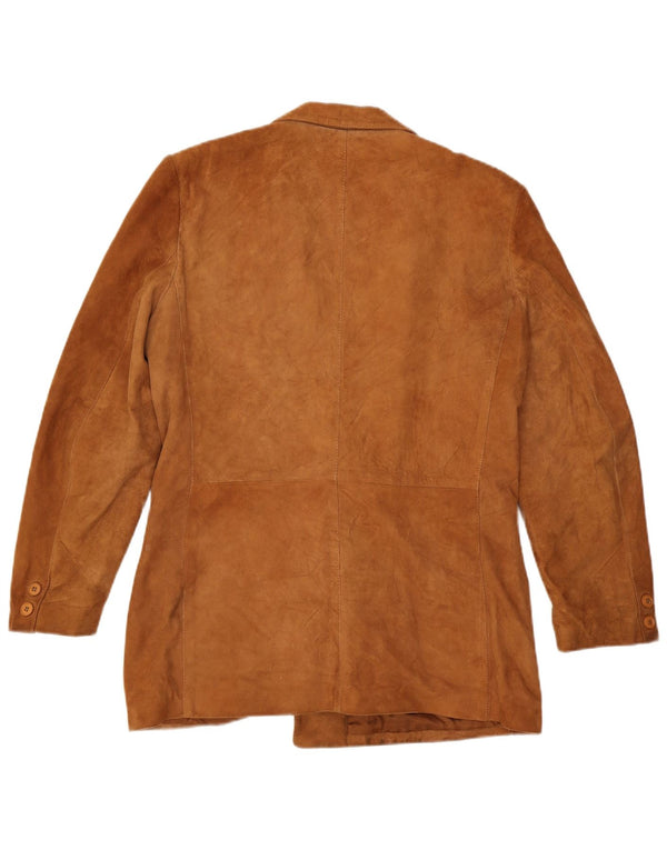 Męska marynarka z podwójnymi piersiami w stylu vintage IT 52 XL, brązowa skóra
