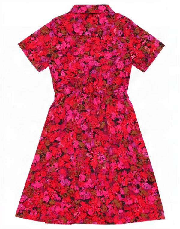 Classics Womens Tea Dress UK 16 Large Pink Floral Polyester