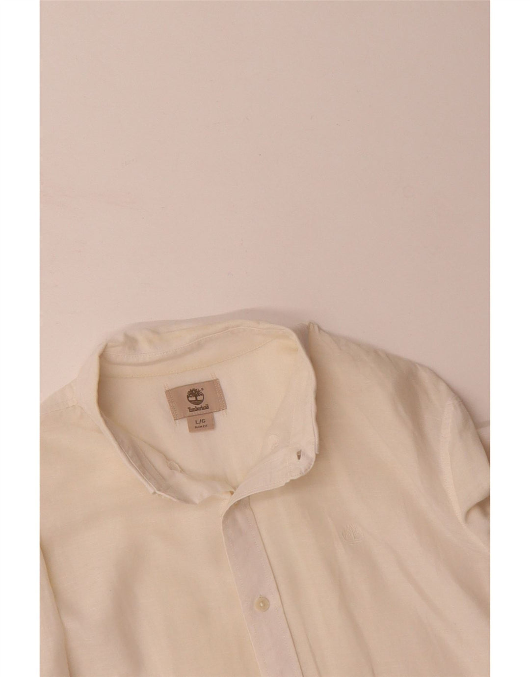 TIMBERLAND Mens Slim Fit Shirt Large Off White