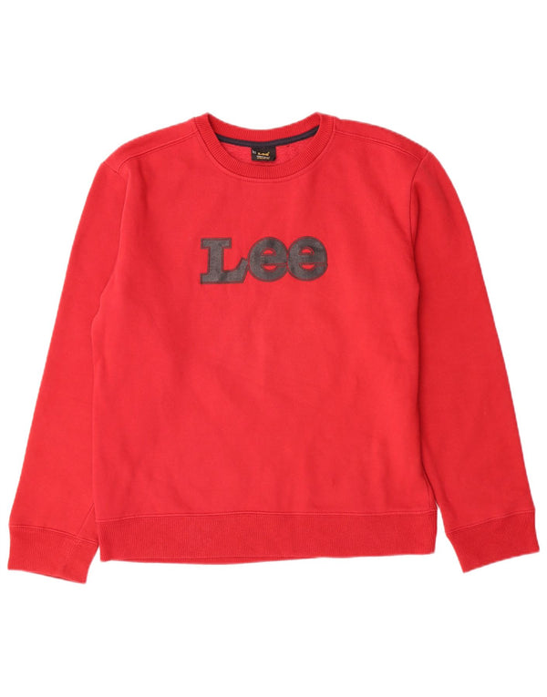 Lee Boys Crew Neck Jumper Sweater 13-14 Years Red Cotton