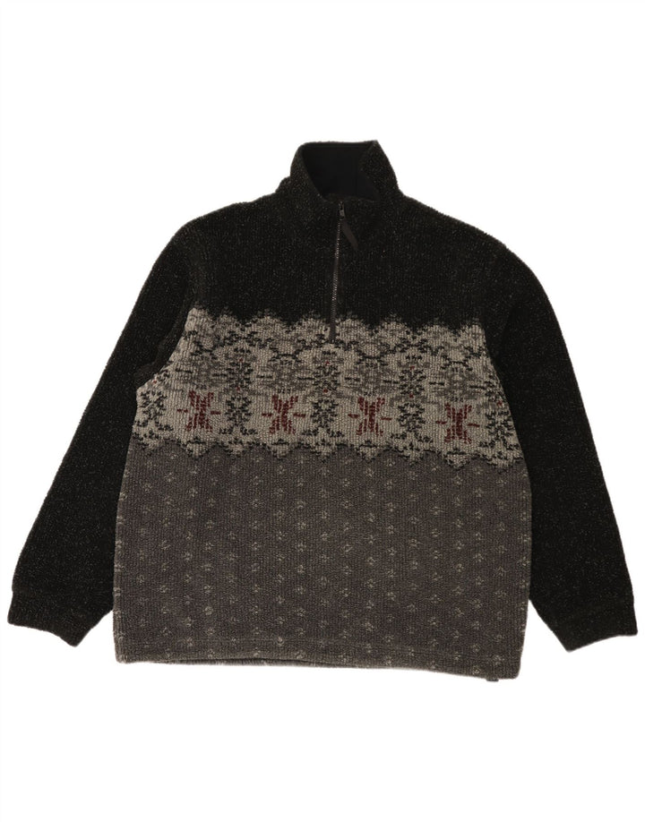 Męski sweter polarowy Colmar z zamkiem błyskawicznym, średni czarny Fair Isle