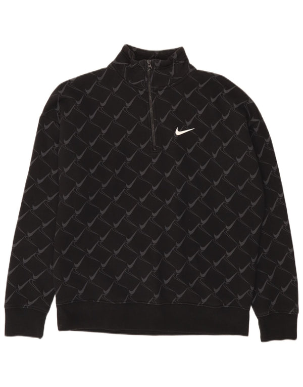Męska bluza Nike Loose Fit z zamkiem 1/4 i grafiką, mała, czarna sportowa