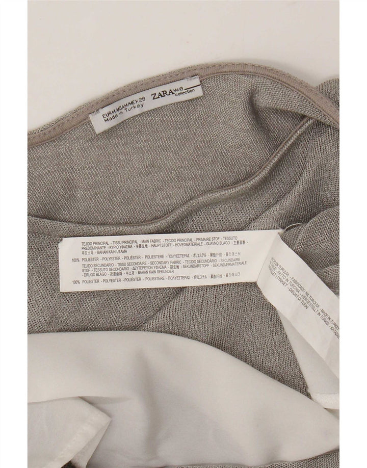 Damska tunika oversize z rękawem 3/4 Zara, UK 14, średnioszary, blok kolorów