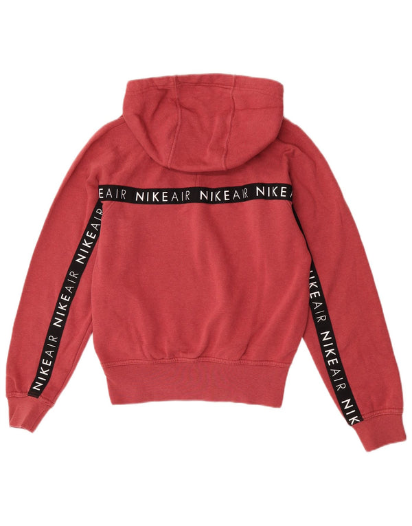 Damska bluza z kapturem Nike Graphic Oversize UK 6 XS, bawełniana w kolorze czerwonym, z blokami kolorów