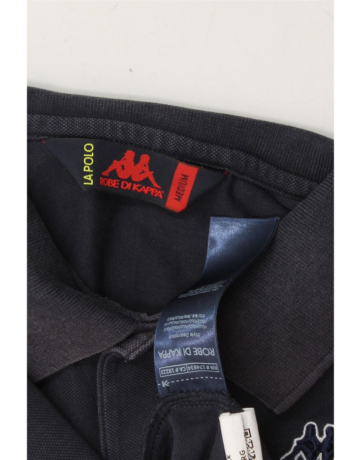 KAPPA Mens Long Sleeve Polo Shirt Medium Navy Blue Cotton Vintage Kappa and Second-Hand Kappa from Messina Hembry 