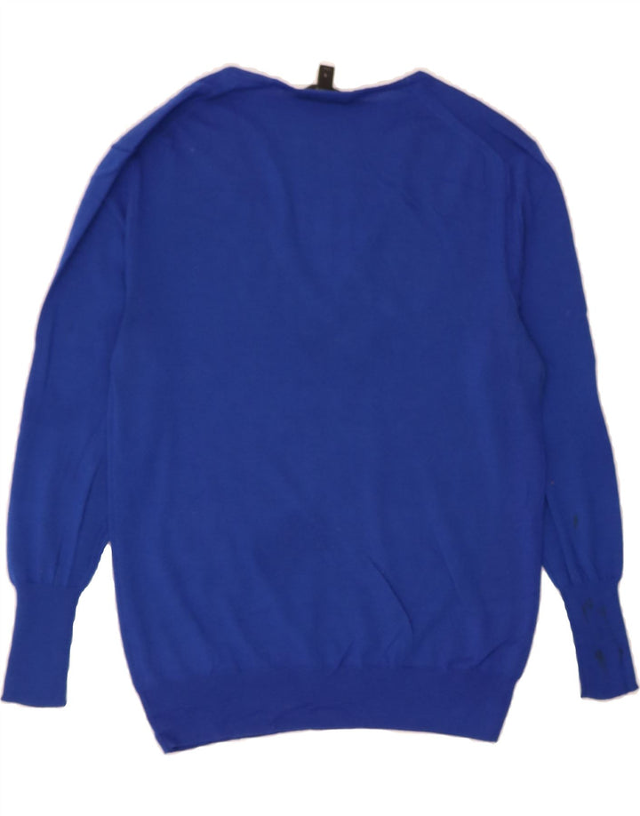 J. CREW Womens V-Neck Jumper Sweater UK 10 Small Blue Vintage J. Crew and Second-Hand J. Crew from Messina Hembry 