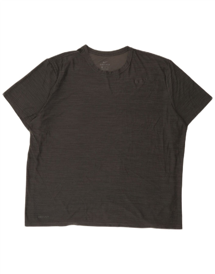 Męski T-shirt Nike Dri Fit Top 2XL Szary, nakrapiany poliester