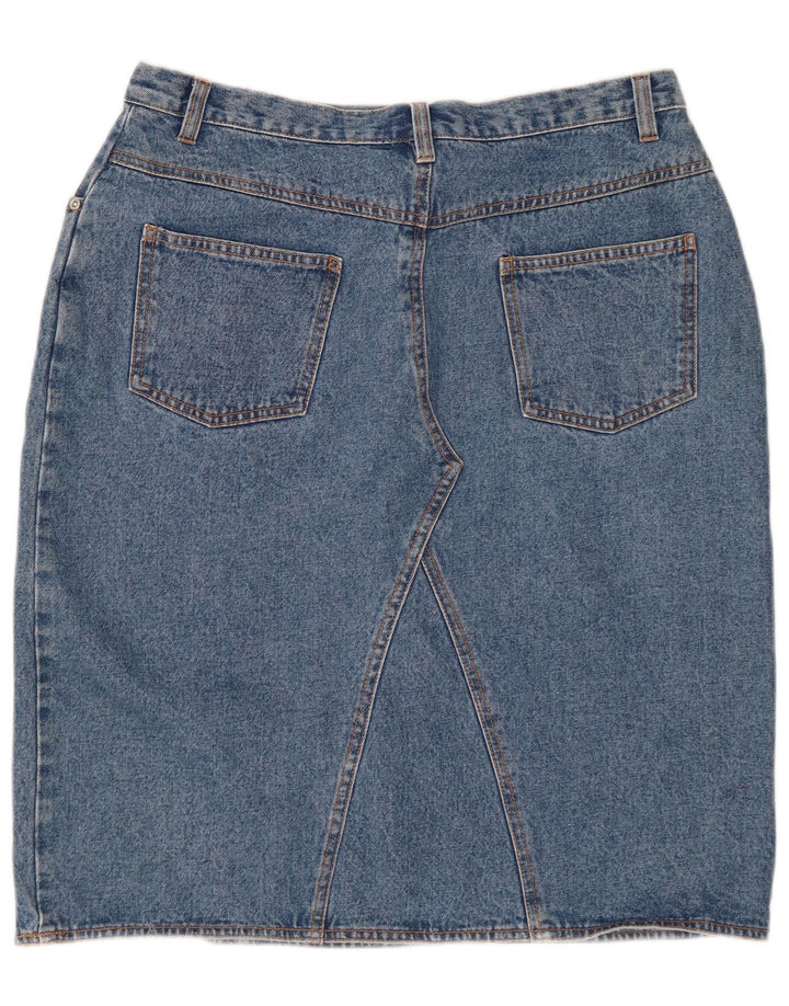 Damska spódnica jeansowa z wysokim stanem VINTAGE UK 18 XL W32 niebieska