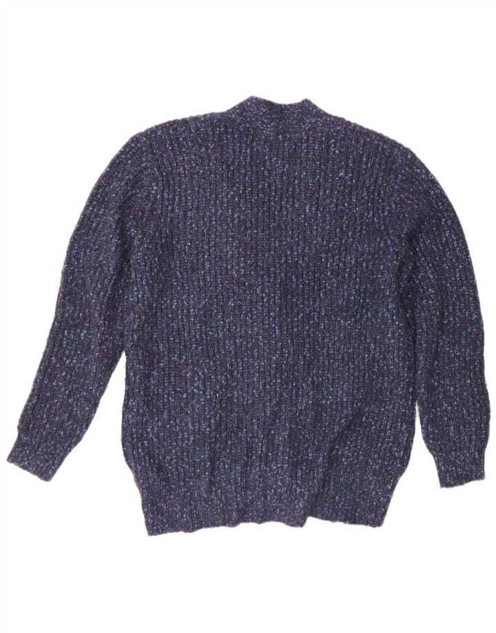 Marks & Spencer Damski sweter oversize UK 14, średni niebieski, nakrapiany