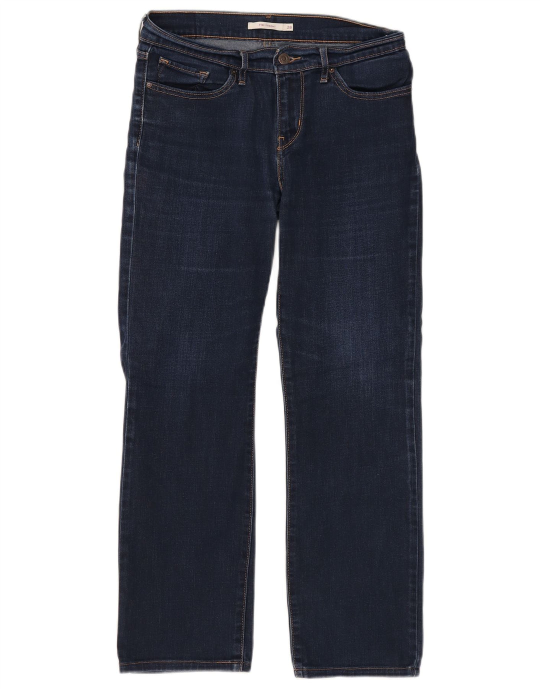Damskie dżinsy Levi's 714 Straight W28 L27 Niebieskie bawełniane