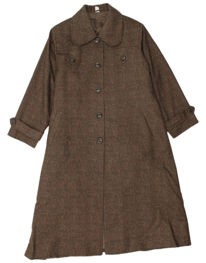 Vintage damski płaszcz UK 14 średni brąz