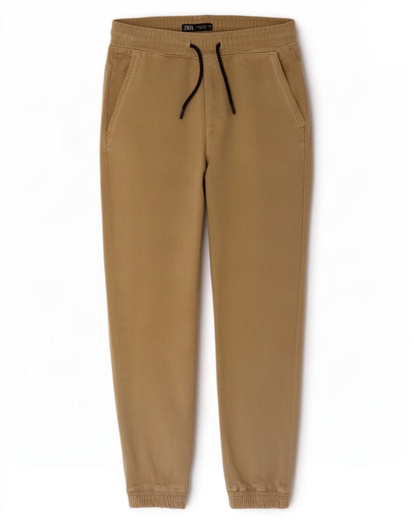 Męskie spodnie dresowe Zara Joggers Small Beżowe