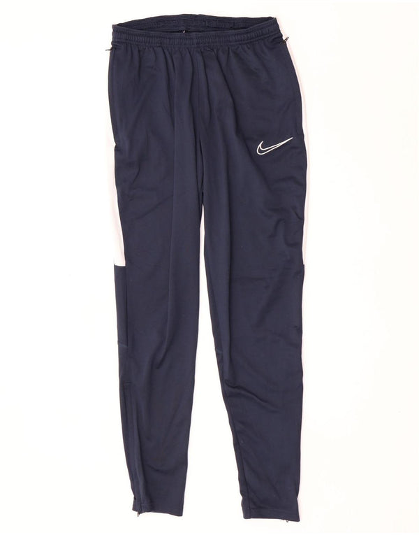 Męskie spodnie dresowe Nike Dri Fit, małe, granatowe, z poliestru w blokach kolorów