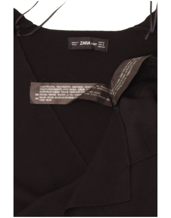 Damski top z długim rękawem Zara UK 10 Small, czarna wiskoza