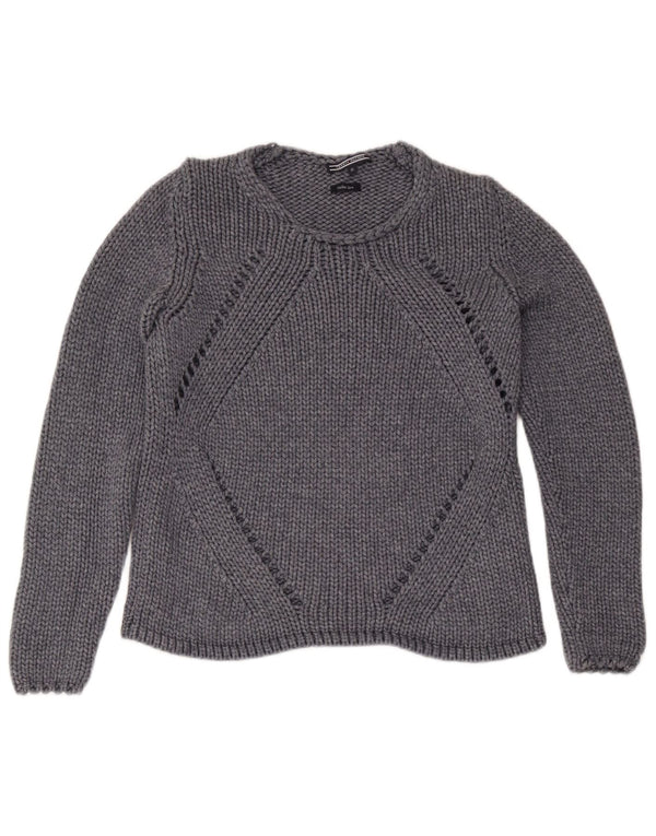 Damski sweter Tommy Hilfiger z dekoltem w łódkę UK 6 XS Szara wiskoza