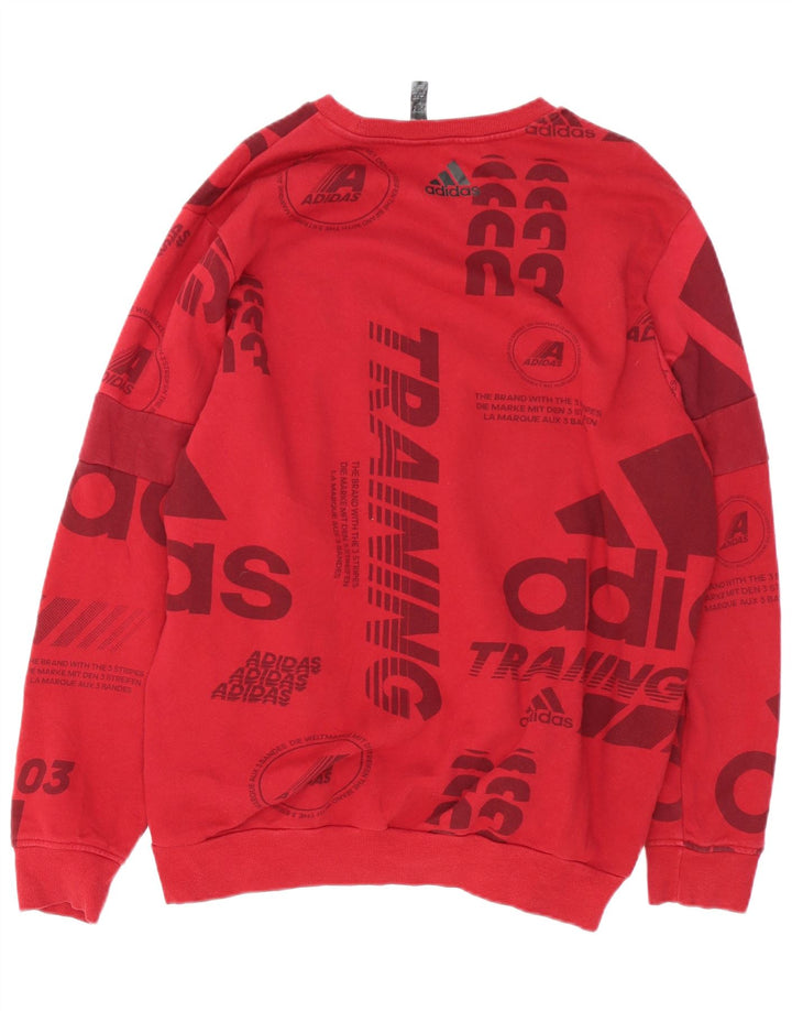 Adidas Męska bluza z grafiką Jumper XL Czerwona bawełna