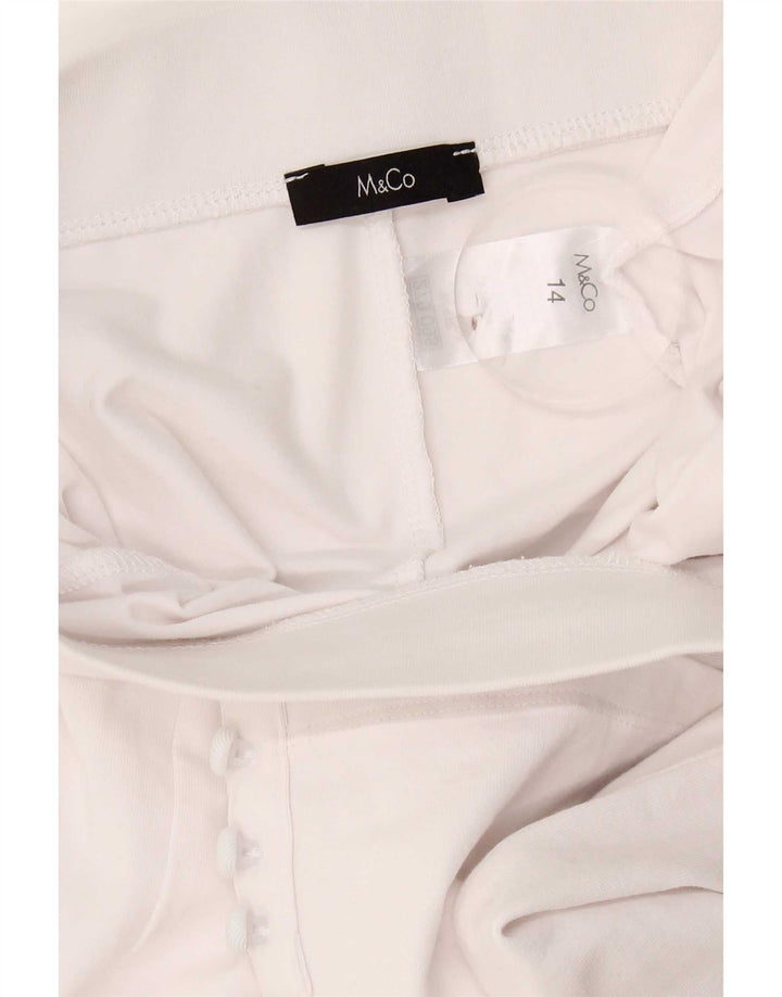 Damskie legginsy Capri M&Co UK 14, duże, białe, bawełniane
