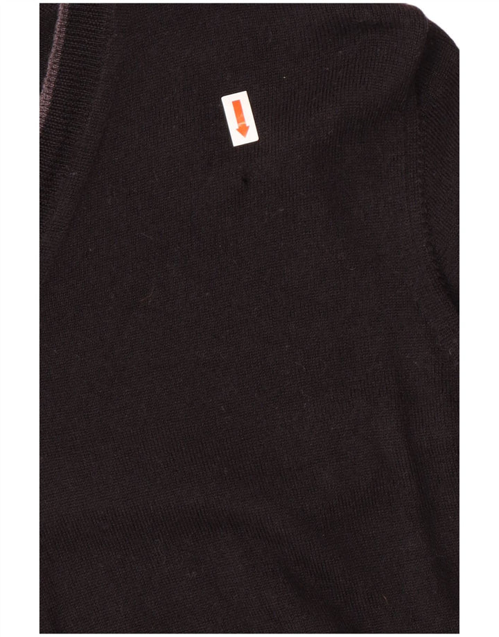 CALVIN KLEIN JEANS Womens V-Neck Jumper Sweater UK 14 Medium Black