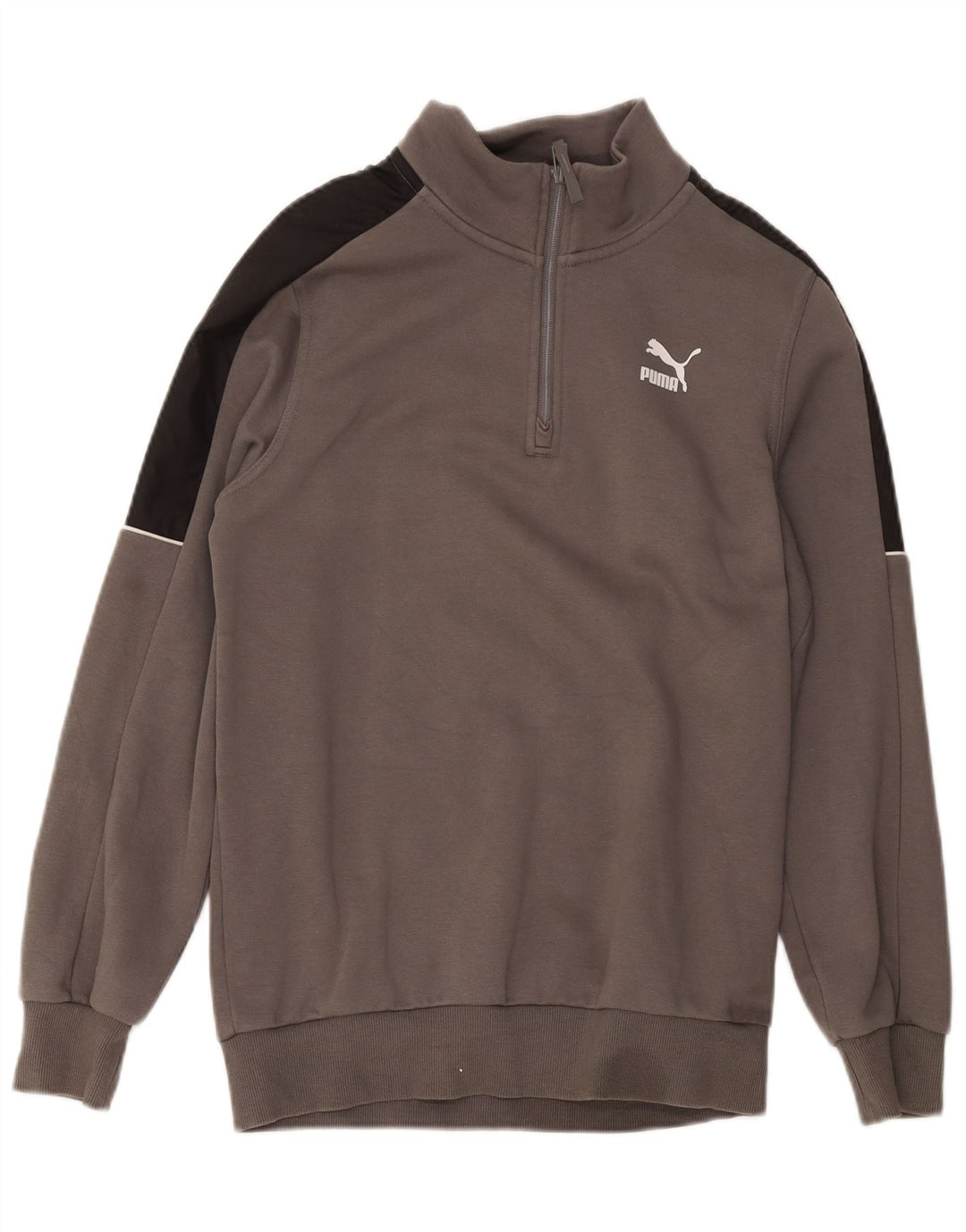 Męska bluza Puma z zamkiem błyskawicznym, mała, szara, bawełniana w bloki kolorów