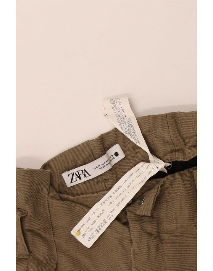 Damskie spodnie haremowe Zara, średnie W28 L22 Khaki Lyocell