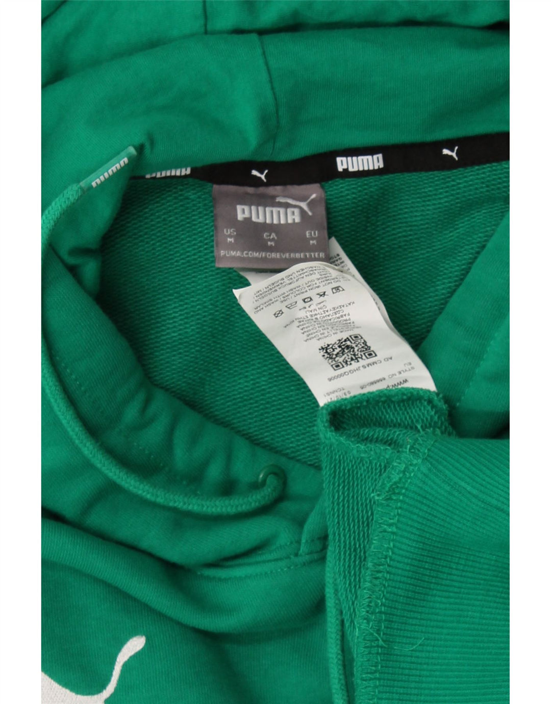 PUMA Mens Hoodie Jumper Medium Green Cotton Vintage Puma and Second-Hand Puma from Messina Hembry 