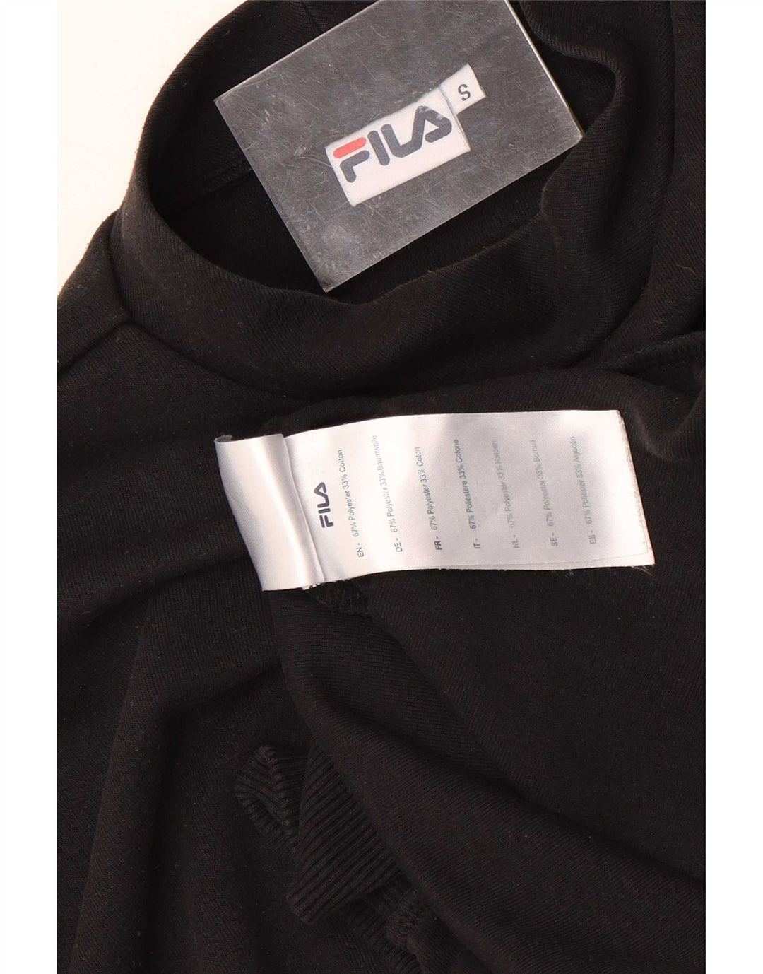 Męski sweter Fila o luźnym kroju, mały, czarny poliester