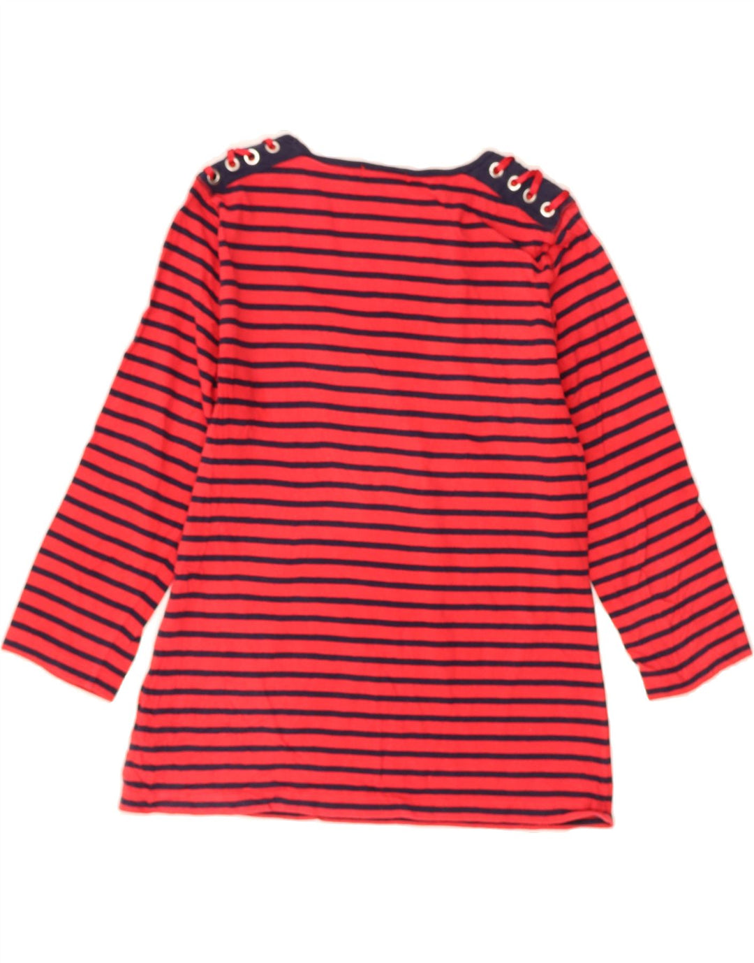 CHAPS Womens Top 3/4 Sleeve UK 14 Large Red Striped Cotton Vintage Chaps and Second-Hand Chaps from Messina Hembry 