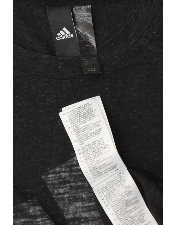 Adidas Męska kamizelka z grafiką, mała, czarna, nakrapiana sztuczny jedwab