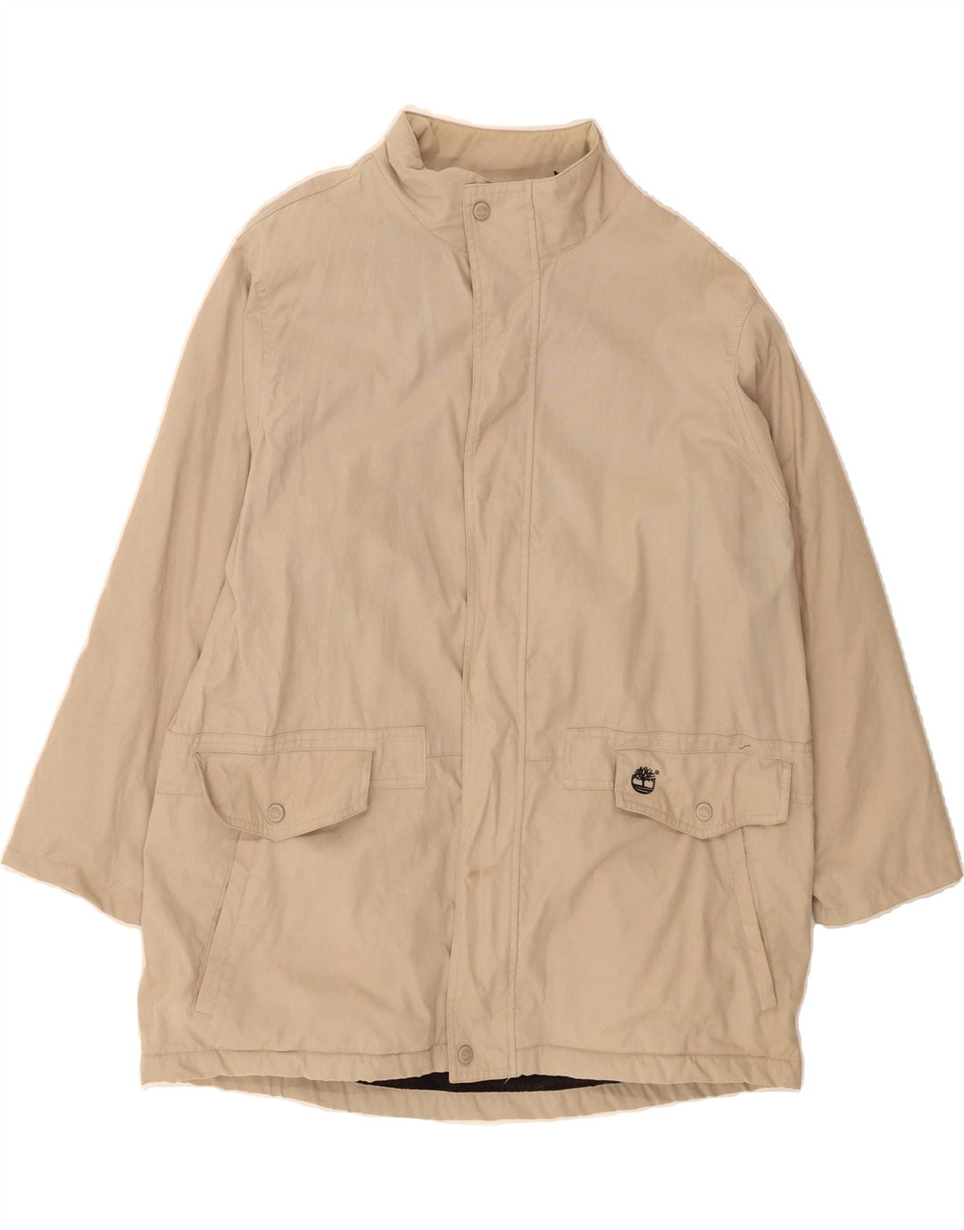 TIMBERLAND Mens Overcoat UK 40 Large Beige Nylon Vintage Timberland and Second-Hand Timberland from Messina Hembry 