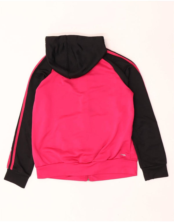Damski sweter z kapturem i zamkiem Adidas UK 12/14 Średni różowy poliester
