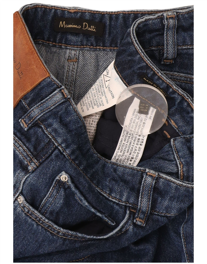 Damskie jeansy rozkloszowane Massimo Dutti EU 38 Small W28 L34 Granatowa bawełna