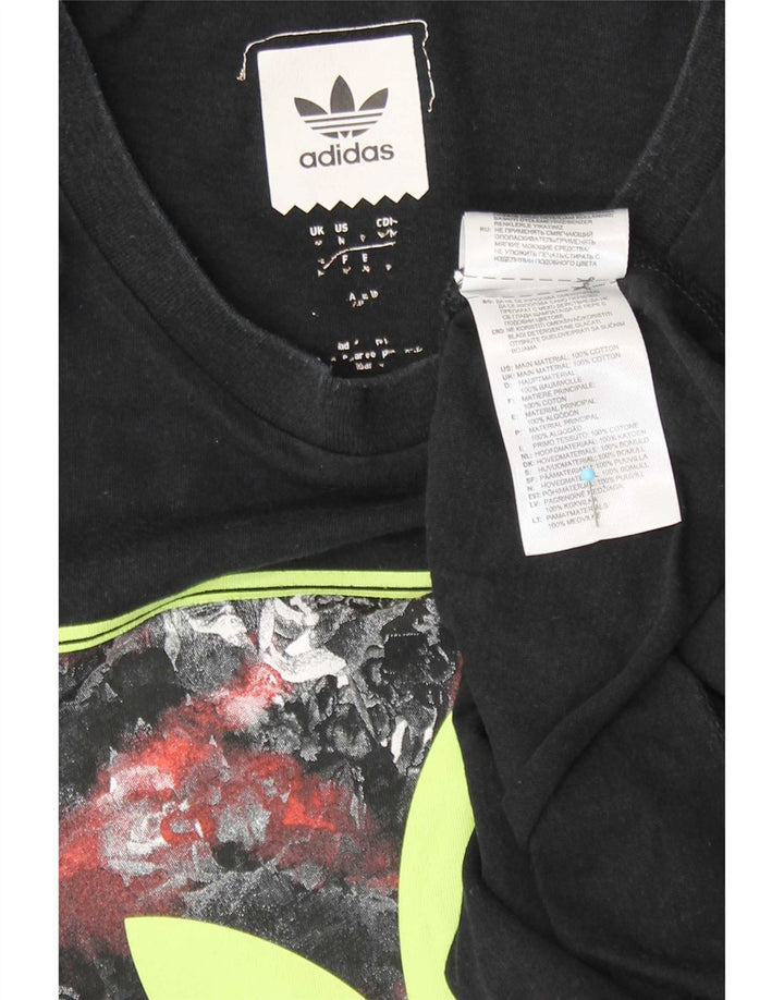 Męska koszulka z grafiką Adidas, średnia, czarna bawełna