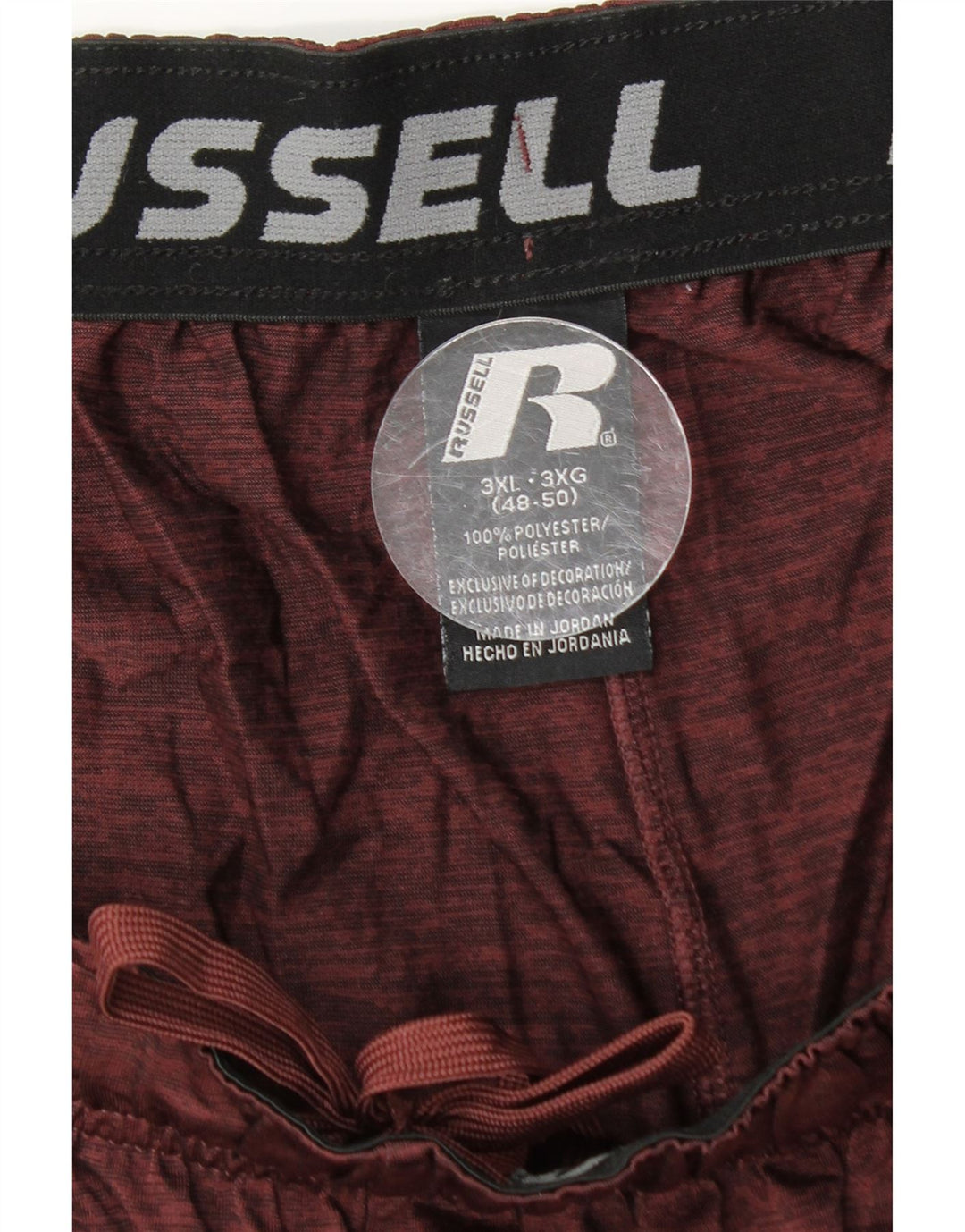 Męskie spodenki sportowe RUSSELL ATHLETIC Dri-Power 3XL w kolorze bordowym