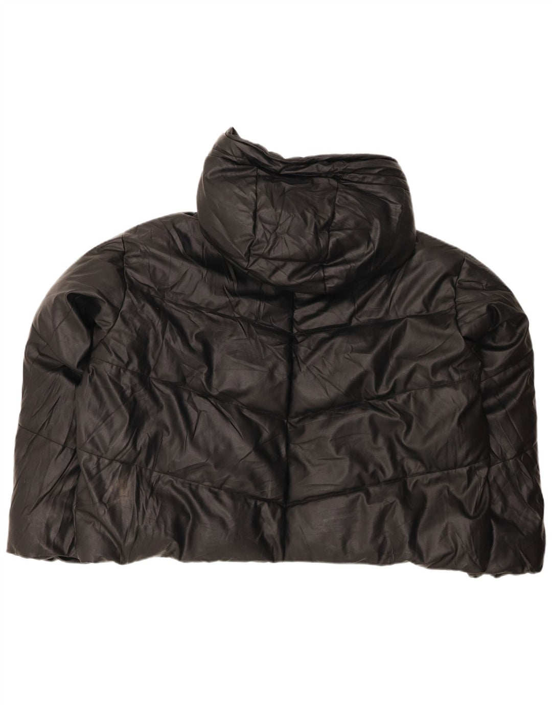 Damska kurtka z kapturem, oversize, wyściełana Zara UK 20 2XL, czarna, poliuretanowa
