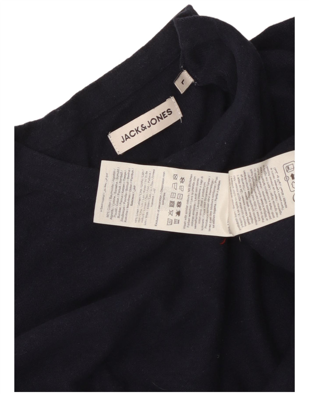 Męski top Jack & Jones z długim rękawem, duży, granatowy, bawełniany