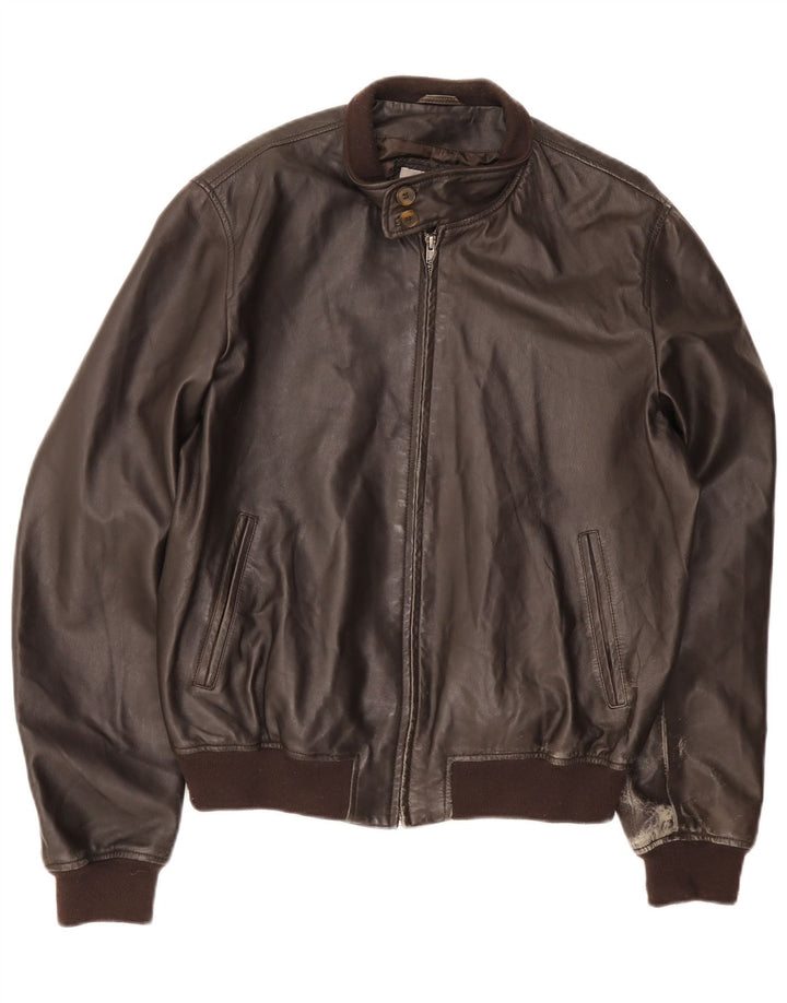 Vintage męska skórzana kurtka UK 42 XL brązowa