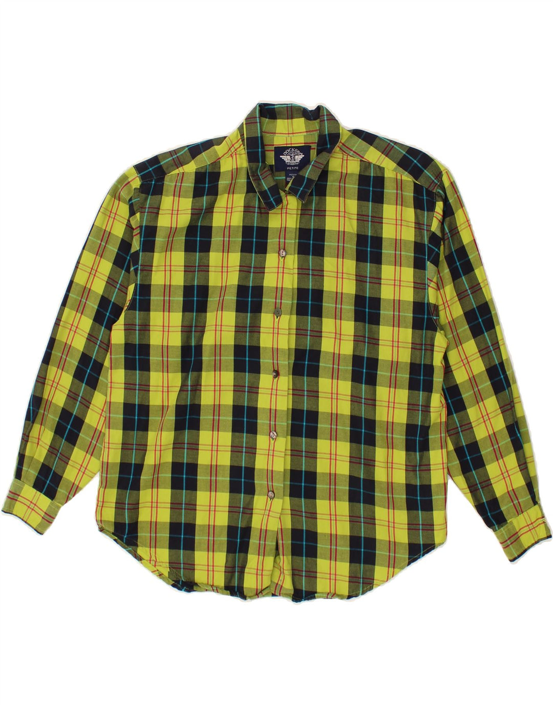 DOCKERS Womens Petite Shirt UK 10 Small Green Check Cotton Vintage Dockers and Second-Hand Dockers from Messina Hembry 
