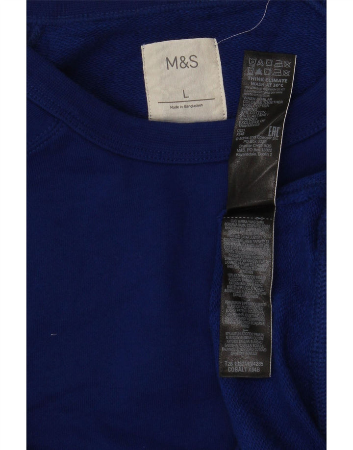 Marks & Spencer Męski sweter, duży, niebieski, bawełniany