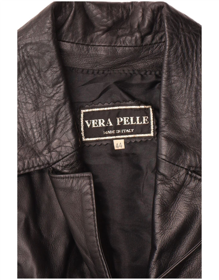 Damska kamizelka skórzana VINTAGE IT 44, średnia czarna skóra