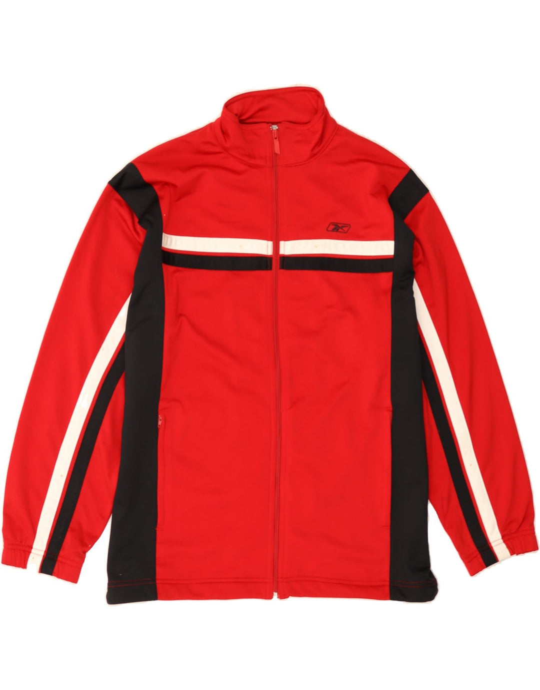 REEBOK Mens Tracksuit Top Jacket Small Red Colourblock Polyester Vintage Reebok and Second-Hand Reebok from Messina Hembry 