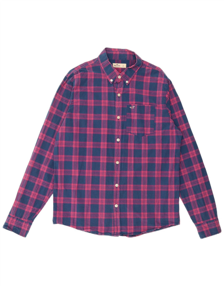 HOLLISTER Koszula męska w dużą niebieską kratkę, bawełniana