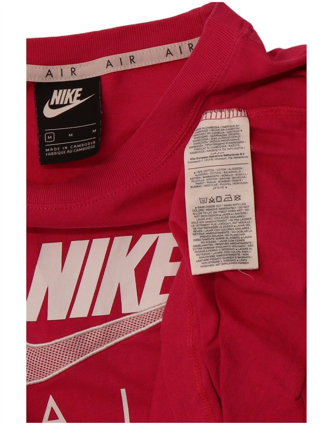Męski T-shirt NIKE Air Graphic Top, średni, różowy, bawełniany