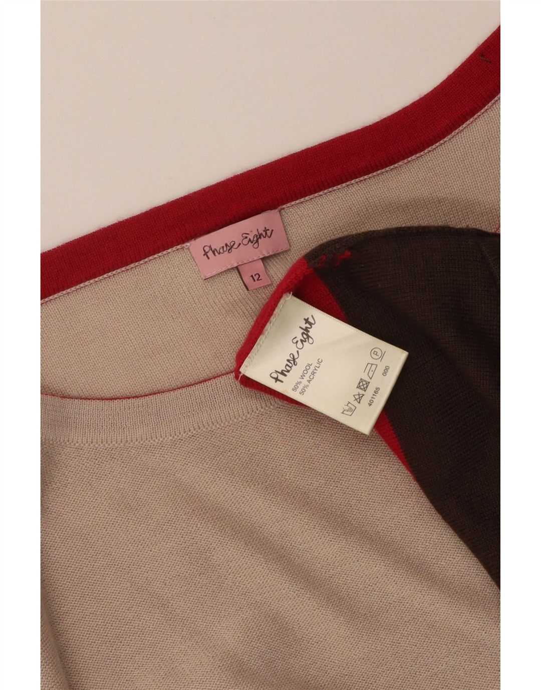 Damski sweter oversize PHASE EIGHT z dekoltem w łódkę, UK 12, średni beż