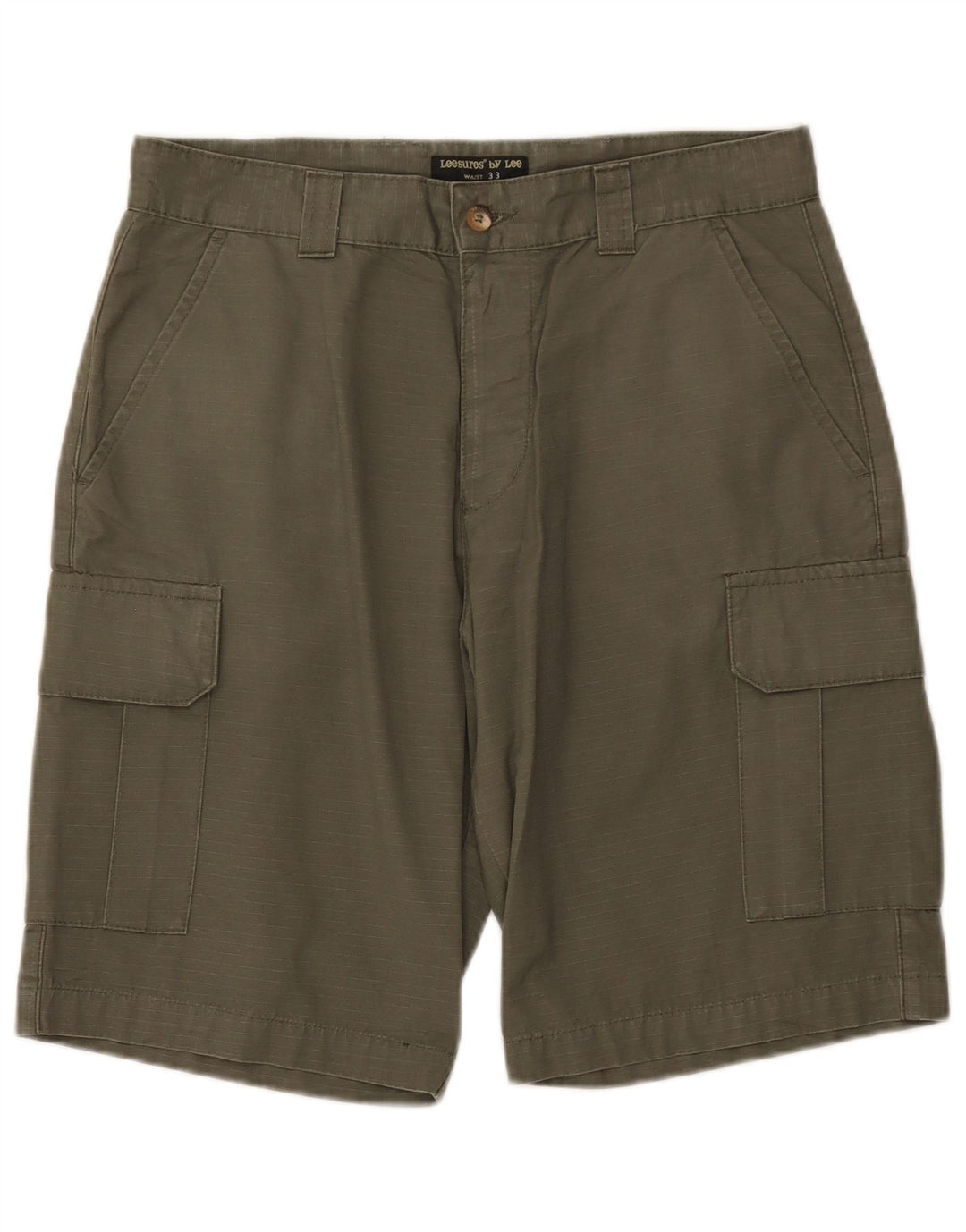 LEE Womens Cargo Shorts W33 Large Khaki Cotton