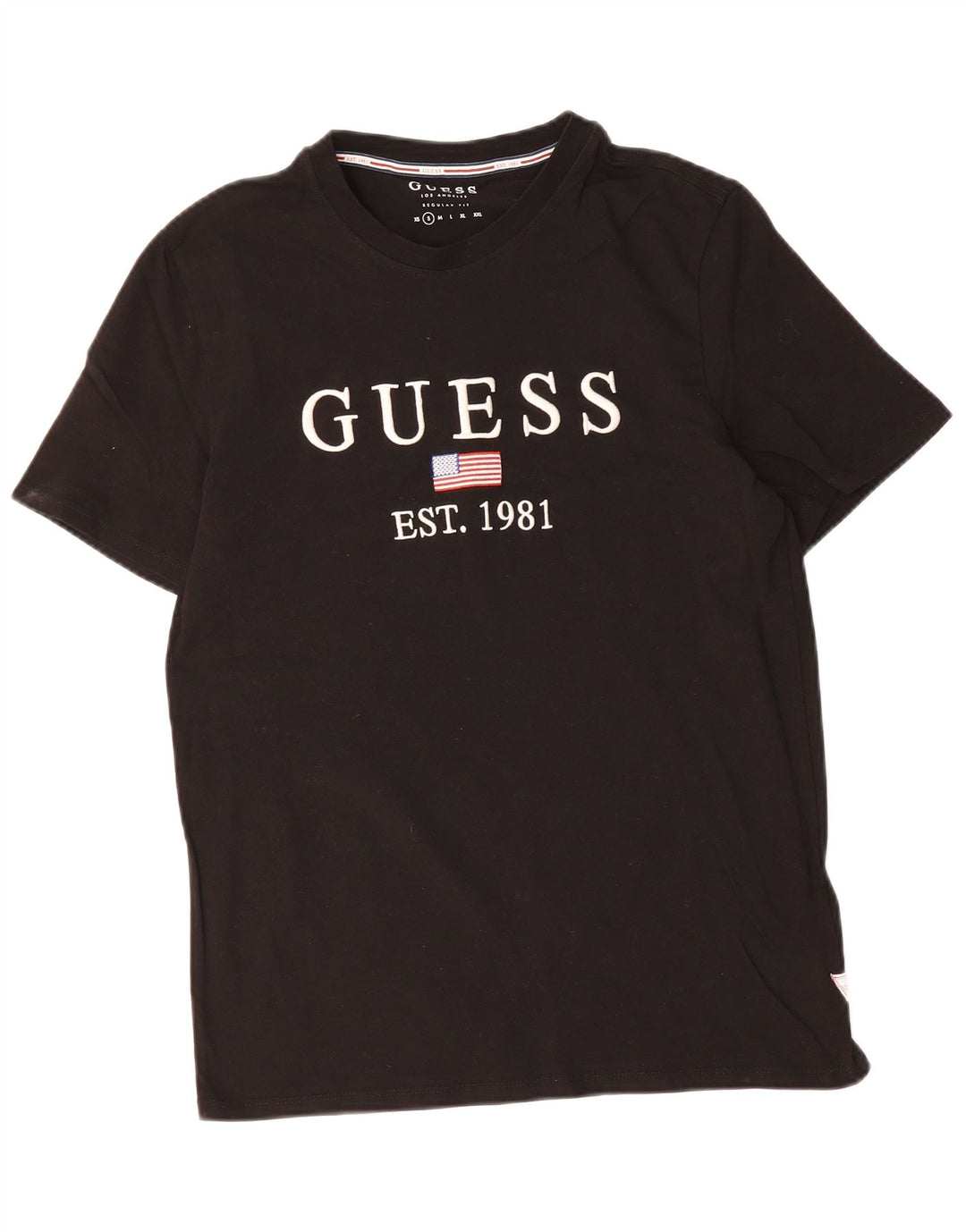 GUESS Mens Regular Fit Graphic T-Shirt Top Small Black Cotton