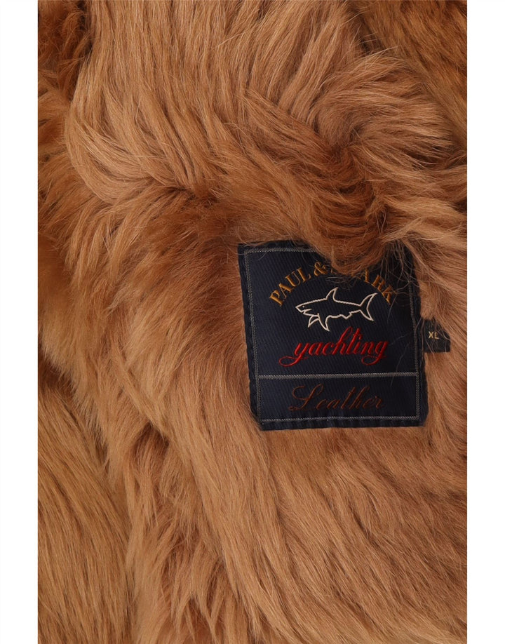 Damska kurtka zamszowa PAUL & SHARK UK 18 XL, beżowa, skórzana