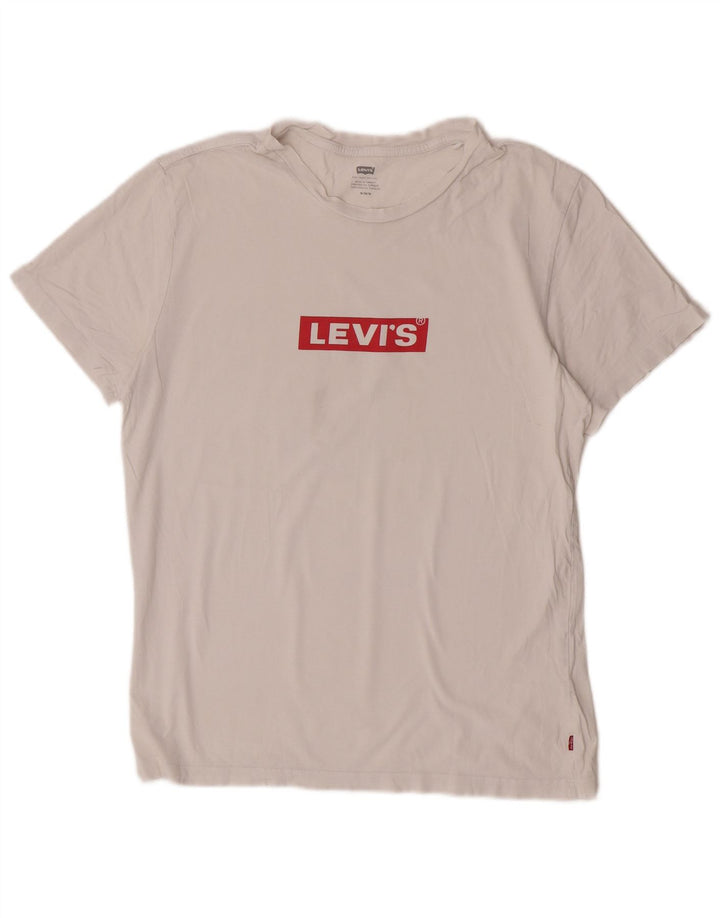 Męski T-shirt z grafiką Levi's, średni biały
