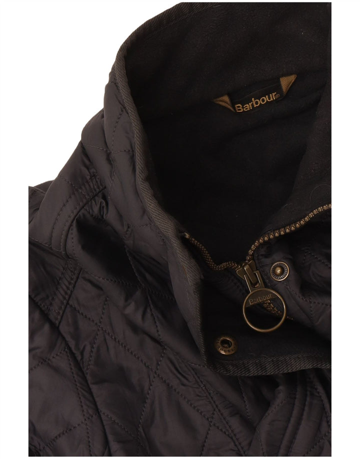 Damska pikowana kurtka Barbour UK 14, duża, czarna